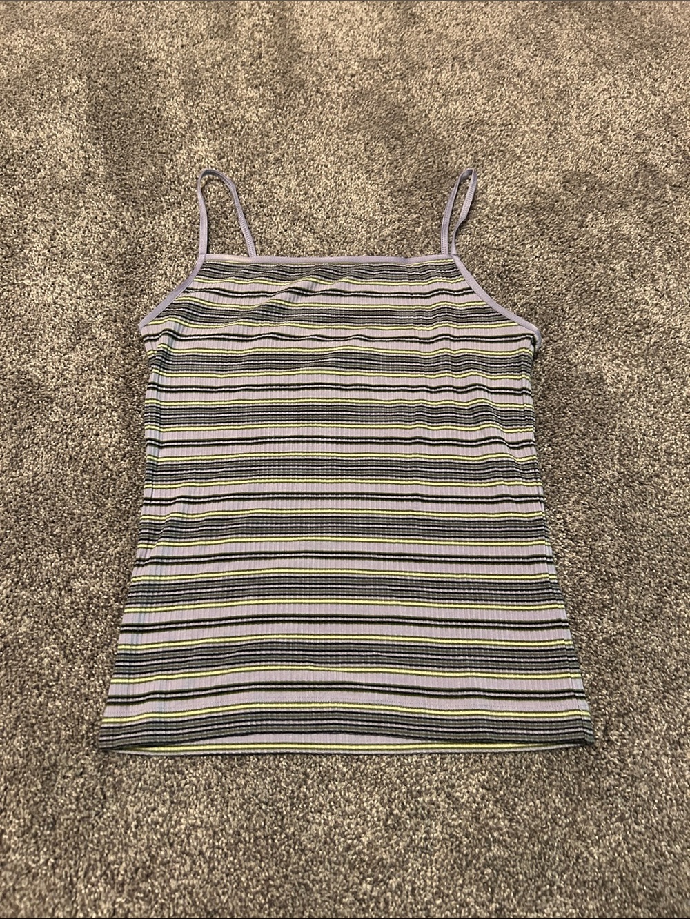 Wilfred Striped Lavender & Green Spaghetti Strap Tank Top
